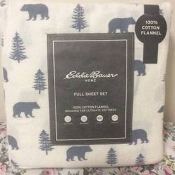 Eddie Bauer 4-Piece Flannel Full /Queen Sheet Set