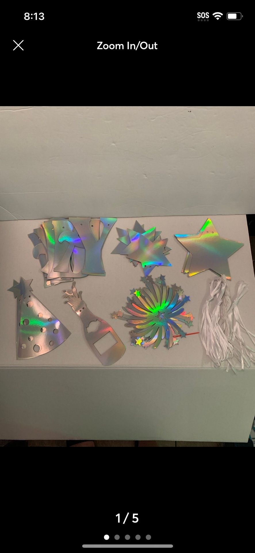 Iridescent Happy Birthday Banner Holographic Garland. (Y)