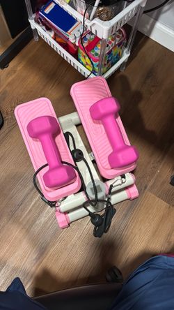 Pink exercise equipment