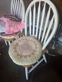 2 wooden chairs
