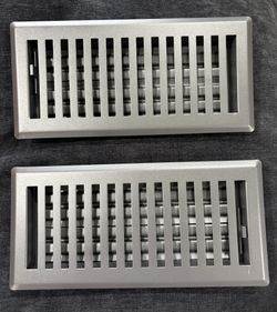 2 Heavy-Duty Metal Floor / Wall Air Vent Registers – Black