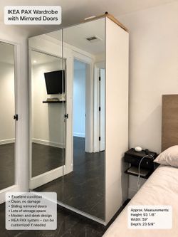 2 IKEA PAX Mirrored Wardrobe