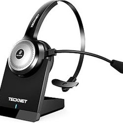TECKNET Bluetooth 5.0 Headset with Microphone Wireless Headset