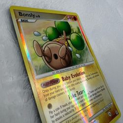 Vintage 2007 Pokemon Bonsly 71/130 Diamond and Pearl Reverse Holo (NM)