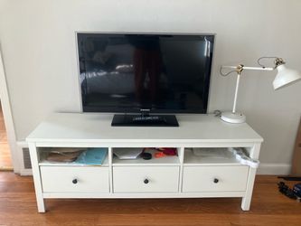 Ikea hemnes 3 drawer white entertainment/ tv unit
