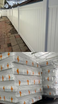 6ft Tall Vinyl Privacy Fence Materials(Tan White Gray)