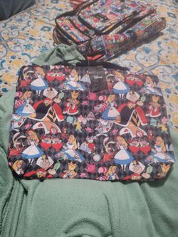 DISNEY - Alice In Wonderland Tote Bag - 19”W x 15.5” T - Cheshire Cat & Hatter