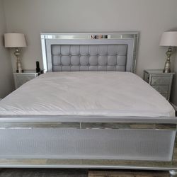 King Size Bed Frame And Two Nighstands