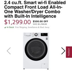 Lg Two In One Washer/dryer 