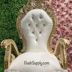 Throne Chair with Gold Trim