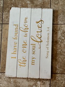 Song of Solomon 3:4 Rustic Wood Sign