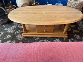 Solid Oak Coffee Table w/ Side Table