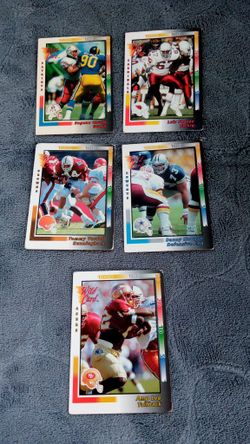 Lot Of 5 NFL Wild Cards USED 1992 Football 
