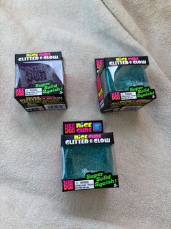 Nee Doh Nice Cube Glitter & Glow 3-Pack