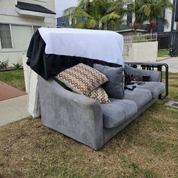 Free Couch, Full Mattress, Skirt And Frame