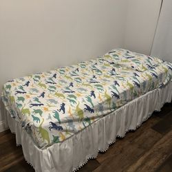 Twin bed With Mattress Box Support And Box Cover. 