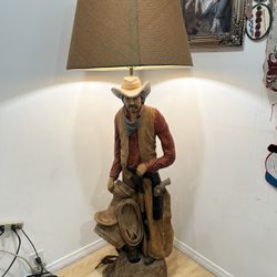 Apsit Bros Chalkware Cowboy Floor Lamp