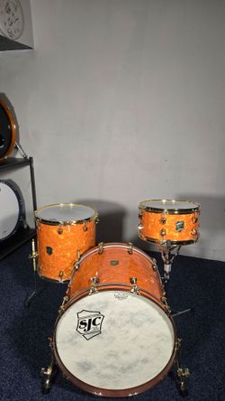 SJC CUSTOM DRUMS MAHOGANY WITH MAPLE RE RINGS 3 PIECE SHELL PACK 13X7 16X16 22X18