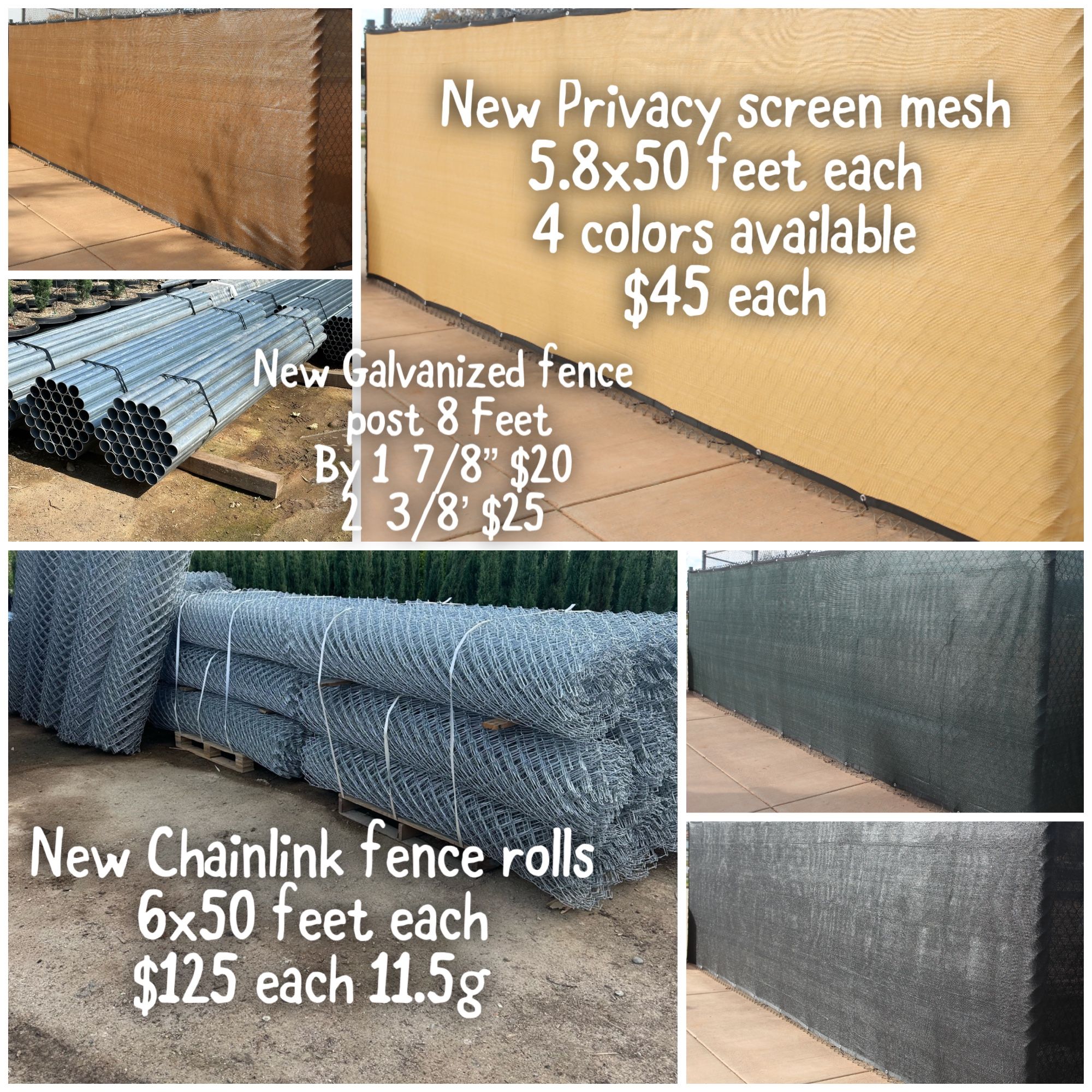 New Chainlink And. Privacy Fence And Post