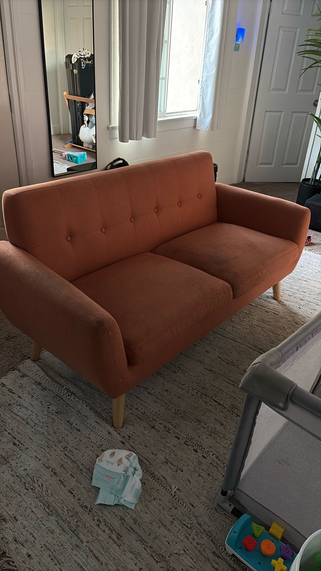 Orange Midcentury Couch 