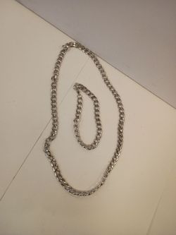 Cuban Link stainless steel necklace set