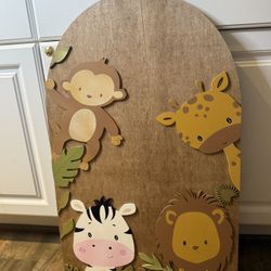 Safari Nursery Sign Hand Painted And Carved From Wood 