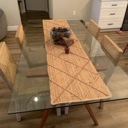 West Elm Glass Dining Room Table