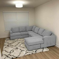 Gray Sectional Couch Sofa With Chaise Delivery Availabile 