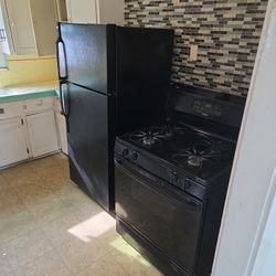 Black Refrigerator, And Stove