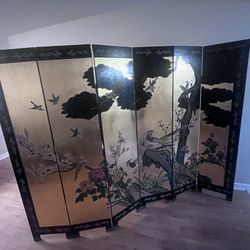 Vintage Oriental Asian Chinioiserie Gold Coromandel 