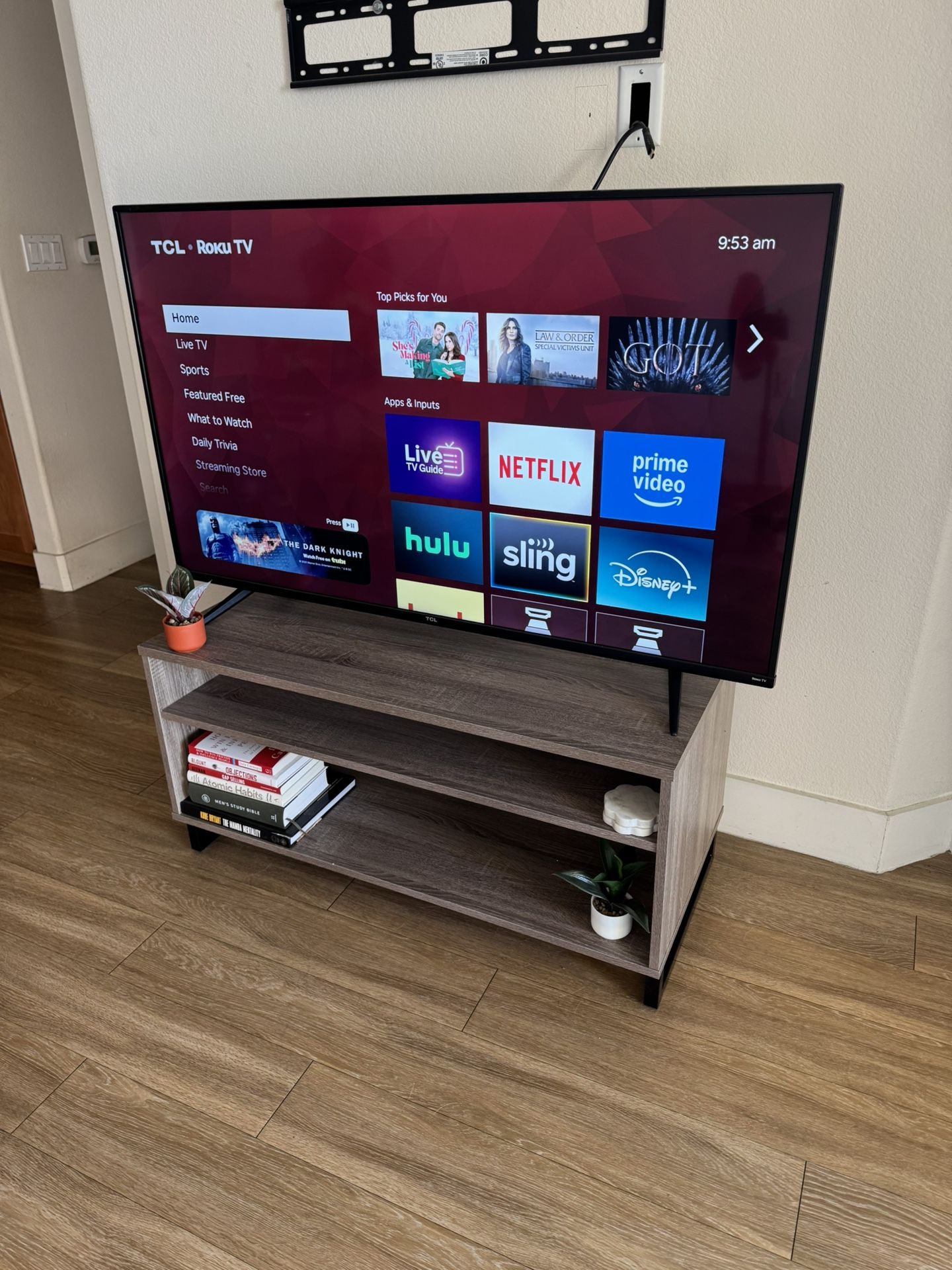 55in TCL ROKU TV & TV STAND