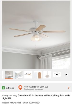 Hampton Bay Glendale 42 In Indoor White Ceiling Fan With