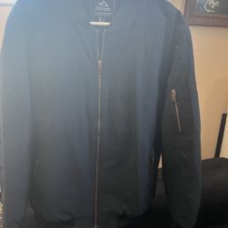 NAVY BOMBER JACKET L