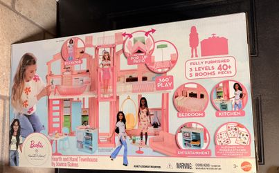 Barbie Townhouse Playset With 3 Levels and 40 Plus Pieces Included And Furniture 