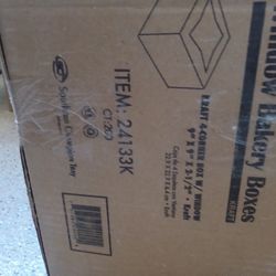 Unopened Case Bakery Boxes With Window 
