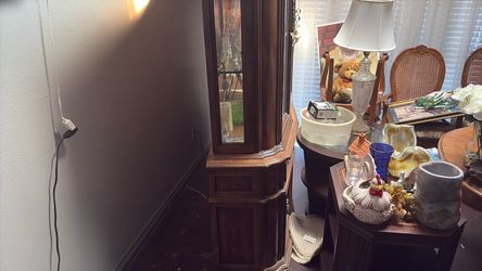 Large Traditional Wood China Cabinet / Display Hutch