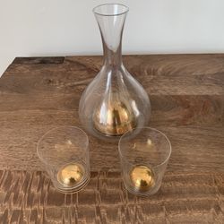 Anthropologie Decanter & Glasses 