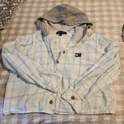 Cropped Tommy Hilfiger Plaid Shirt With Hood 