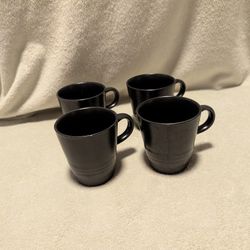 Gibson Black Coffee Mugs, Set Of 4