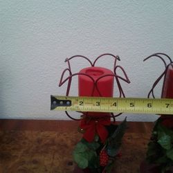 Candle holders with candle. ASKING $10 🤗