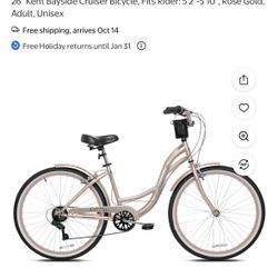 26" Kent Bayside Cruiser Bicycle, Fits Rider: 5'2"-5'10", Rose Gold, Adult, Unisex