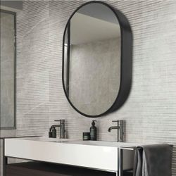 21 Inch x 31Inch Oval Medicine Cabinet Mirror Bathroom Wall Storage Cabinet Mirror Surface Mount