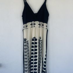 Furlough Sale - Black And Cream Geometric Dress