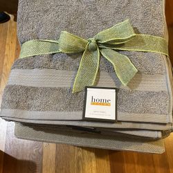 Home Design Bath Towel Set - 4 pc Gray