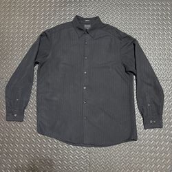 Vintage Axcess Claiborne Button Down Shirt Striped Black Long Sleeve Mens Large