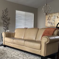Leather Couch, Cream Color