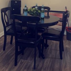 Black Dining Table Set With 4 Chairs