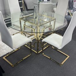 Round Dining Table With 4 Chairs 