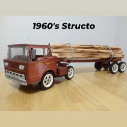 Vintage 1960's Structo Logging Truck and Trailer ( Amazing Condition)
