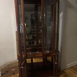 Chinese Mahogany Breakfront China Cabinet